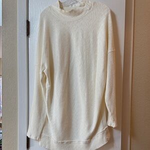 We The Free Sweater Womens Cream Ribbed Turtleneck Boho Cottagecore Minimalist L